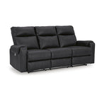 Canapé inclinable électrique en micro chenille (gravier/gris cendre/carbone) avec port USB – Convient à 3 personnes