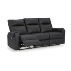 Canapé inclinable électrique en micro chenille (gravier/gris cendre/carbone) avec port USB – Convient à 3 personnes