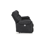 Canapé inclinable électrique en micro chenille (gravier/gris cendre/carbone) avec port USB – Convient à 3 personnes