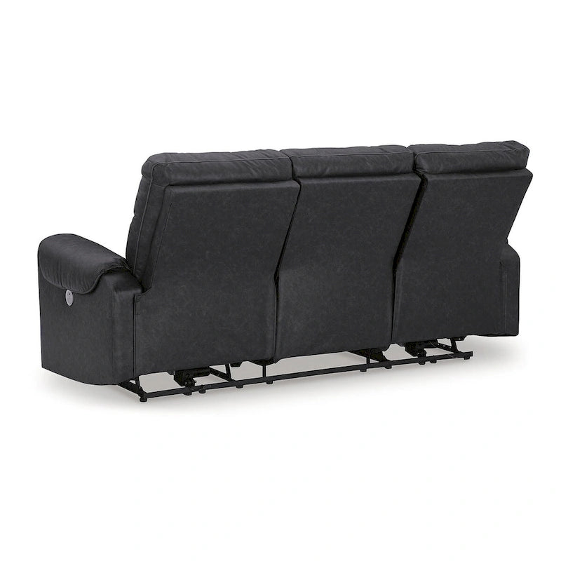 Canapé inclinable électrique en micro chenille (gravier/gris cendre/carbone) avec port USB – Convient à 3 personnes
