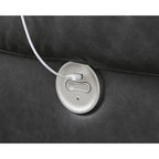 Canapé inclinable électrique en micro chenille (gravier/gris cendre/carbone) avec port USB – Convient à 3 personnes