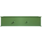 Meuble TV moderne en MDF et verre avec portes coloris vert antique / bleu antique / blanc antique - Pour TV jusqu'à 70"