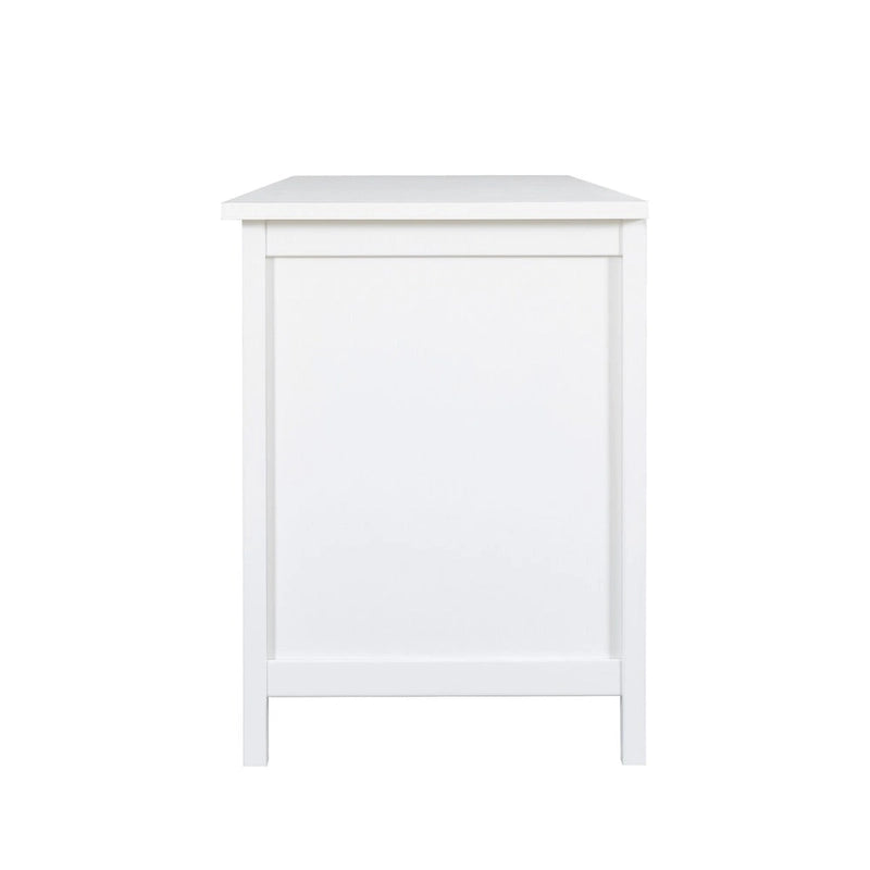 Meuble TV moderne en MDF et verre avec portes coloris vert antique / bleu antique / blanc antique - Pour TV jusqu'à 70"