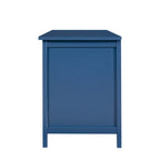 Meuble TV moderne en MDF et verre avec portes coloris vert antique / bleu antique / blanc antique - Pour TV jusqu'à 70"