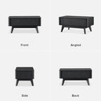 Table basse Art Déco à plateau relevable et cannelée en noyer naturel/chêne doré/chêne noir avec rangement caché – Usage unique