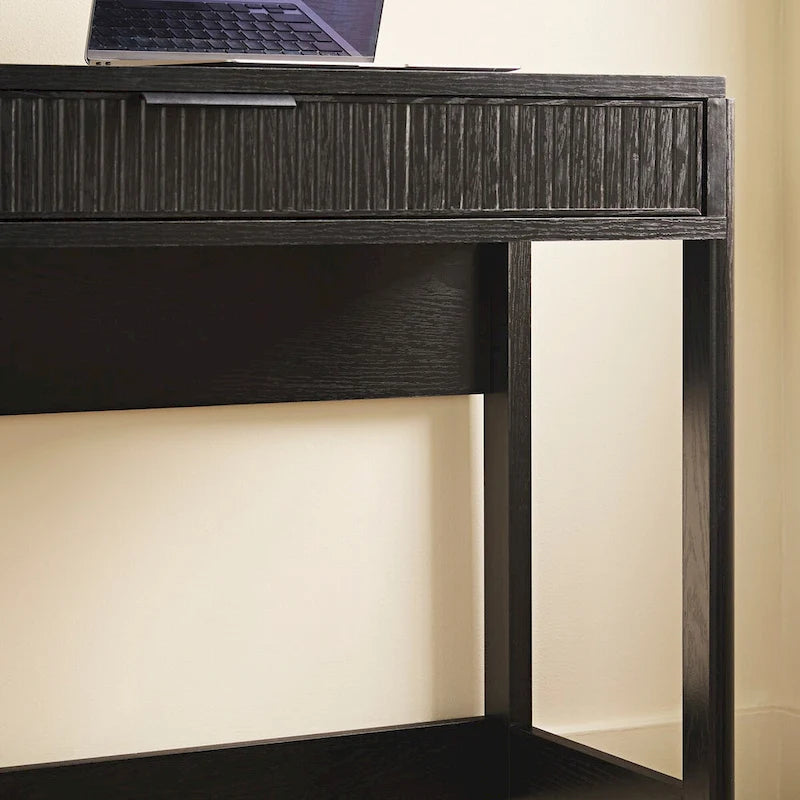 Bureau d'écriture Chêne Côtier / Jonc Noir avec tiroir - Usage unique