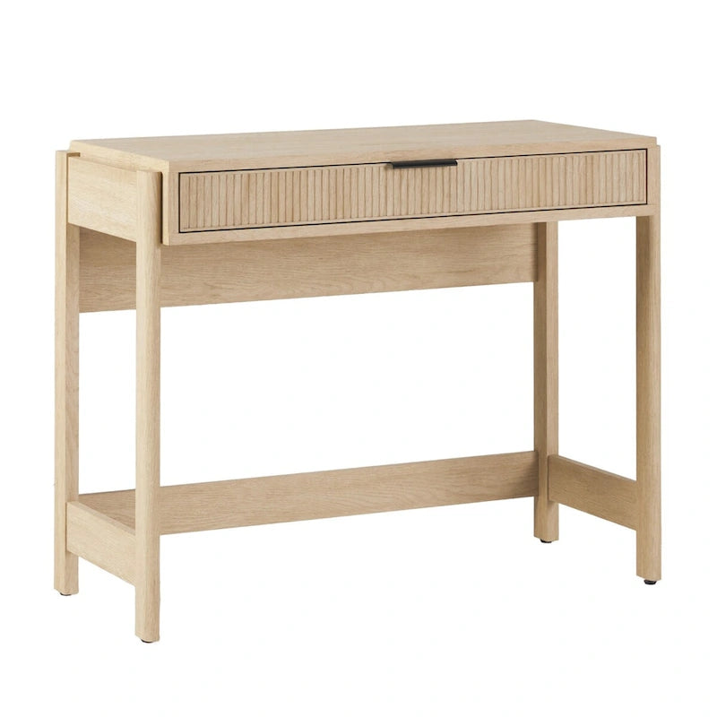 Bureau d'écriture Chêne Côtier / Jonc Noir avec tiroir - Usage unique