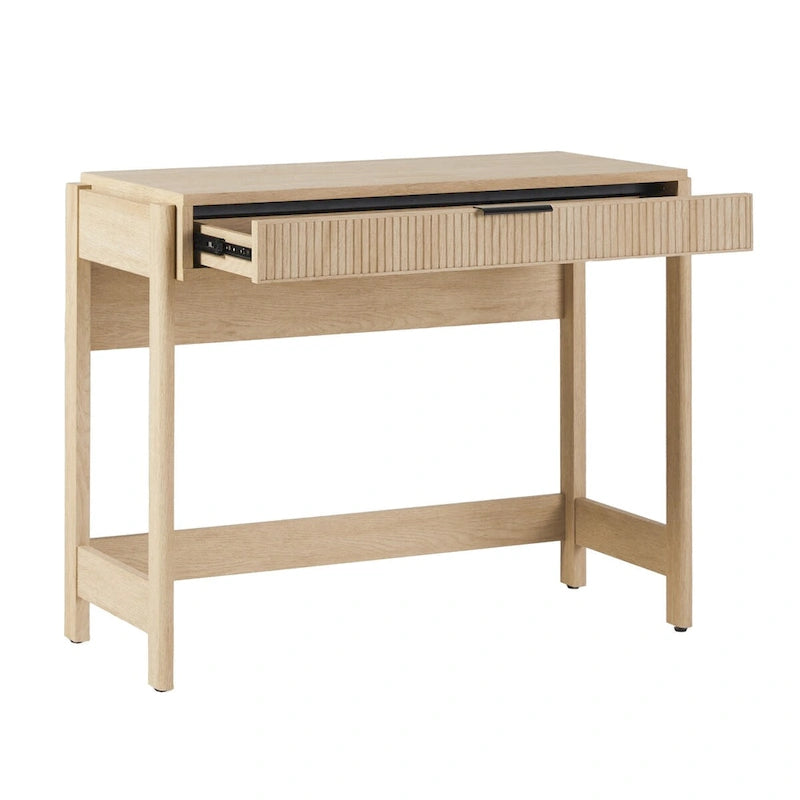 Bureau d'écriture Chêne Côtier / Jonc Noir avec tiroir - Usage unique