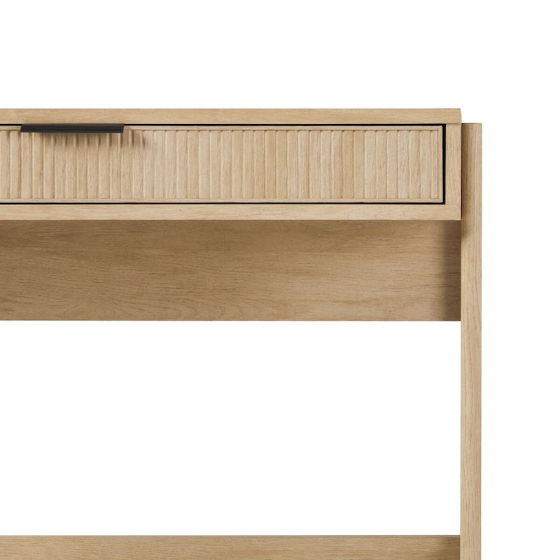 Bureau d'écriture Chêne Côtier / Jonc Noir avec tiroir - Usage unique