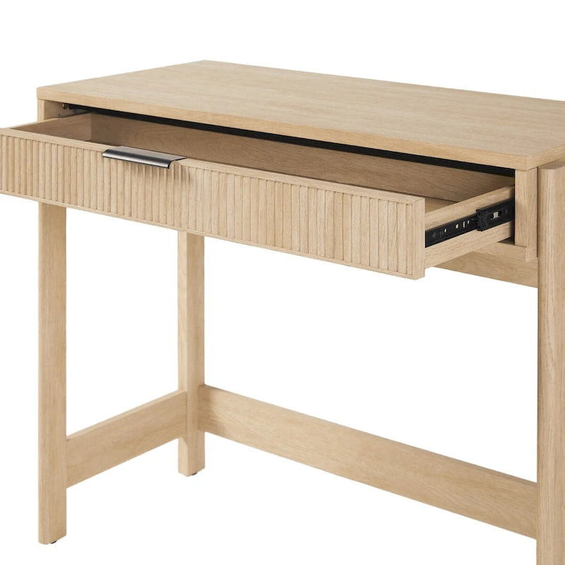 Bureau d'écriture Chêne Côtier / Jonc Noir avec tiroir - Usage unique