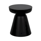 Table d'appoint ronde en bois d'acacia noir / marron / marron naturel / marron foncé / blanc avec base conique