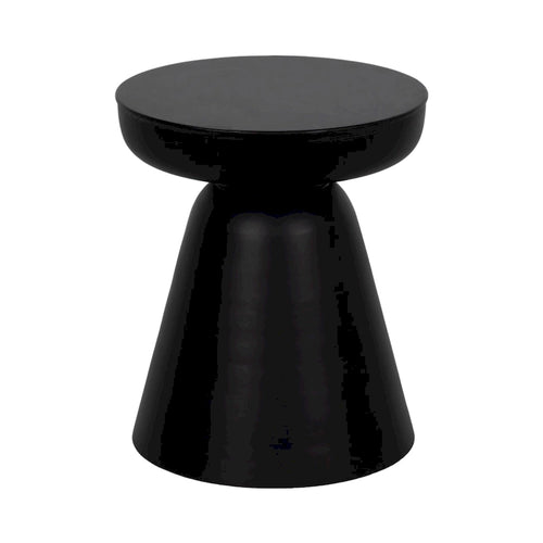 Table d'appoint ronde en bois d'acacia noir / marron / marron naturel / marron foncé / blanc avec base conique