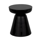 Table d'appoint ronde en bois d'acacia noir / marron / marron naturel / marron foncé / blanc avec base conique