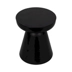 Table d'appoint ronde en bois d'acacia noir / marron / marron naturel / marron foncé / blanc avec base conique