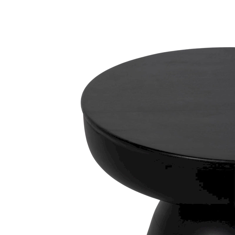 Table d'appoint ronde en bois d'acacia noir / marron / marron naturel / marron foncé / blanc avec base conique