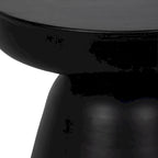 Table d'appoint ronde en bois d'acacia noir / marron / marron naturel / marron foncé / blanc avec base conique