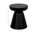 Table d'appoint ronde en bois d'acacia noir / marron / marron naturel / marron foncé / blanc avec base conique