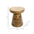 Table d'appoint ronde en bois d'acacia noir / marron / marron naturel / marron foncé / blanc avec base conique
