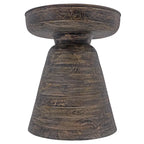 Table d'appoint ronde en bois d'acacia noir / marron / marron naturel / marron foncé / blanc avec base conique