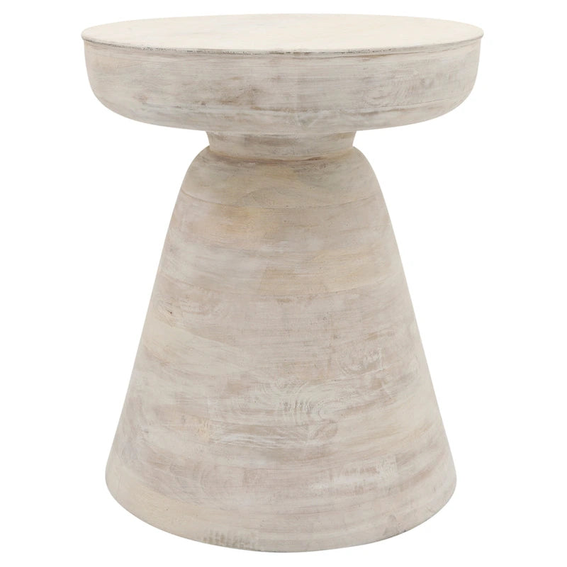 Table d'appoint ronde en bois d'acacia noir / marron / marron naturel / marron foncé / blanc avec base conique