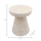 Table d'appoint ronde en bois d'acacia noir / marron / marron naturel / marron foncé / blanc avec base conique