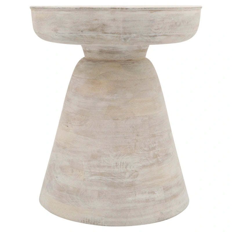Table d'appoint ronde en bois d'acacia noir / marron / marron naturel / marron foncé / blanc avec base conique
