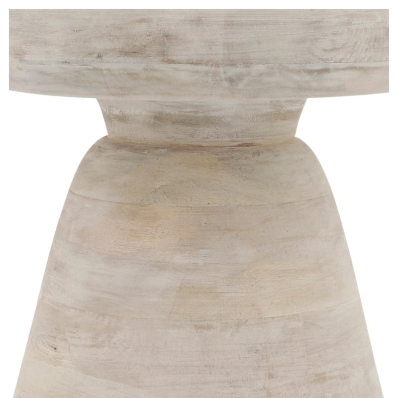 Table d'appoint ronde en bois d'acacia noir / marron / marron naturel / marron foncé / blanc avec base conique