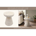 Table d'appoint ronde en bois d'acacia noir / marron / marron naturel / marron foncé / blanc avec base conique
