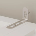 Meuble TV blanc avec portes latérales en verre trempé et éléments hauts hydrauliques - Usage unique