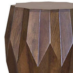 Table d'appoint ronde en bois massif marron foncé