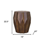 Table d'appoint ronde en bois massif marron foncé