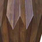 Table d'appoint ronde en bois massif marron foncé