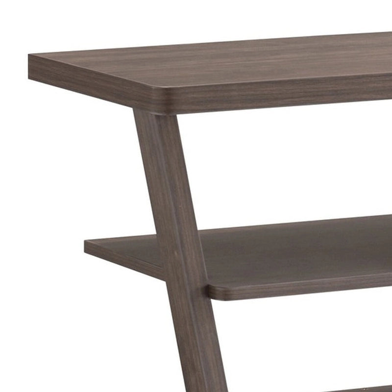 Meuble TV marron 152 cm avec 4 étagères flottantes et 2 tiroirs – Usage unique