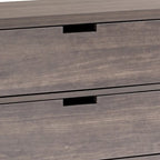 Meuble TV marron 152 cm avec 4 étagères flottantes et 2 tiroirs – Usage unique