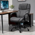 Chaise de bureau ergonomique grande taille gris / gris clair avec assise large, fonction d'inclinaison et hauteur réglable - Usage unique