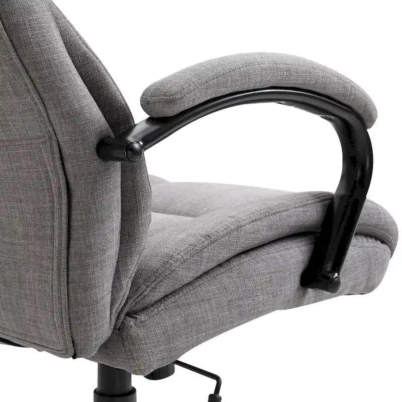 Chaise de bureau ergonomique grande taille gris / gris clair avec assise large, fonction d'inclinaison et hauteur réglable - Usage unique