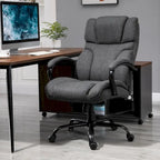 Chaise de bureau ergonomique grande taille gris / gris clair avec assise large, fonction d'inclinaison et hauteur réglable - Usage unique