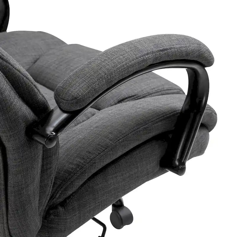 Chaise de bureau ergonomique grande taille gris / gris clair avec assise large, fonction d'inclinaison et hauteur réglable - Usage unique