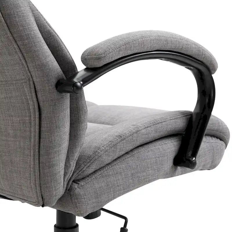 Chaise de bureau ergonomique grande taille gris / gris clair avec assise large, fonction d'inclinaison et hauteur réglable - Usage unique