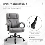 Chaise de bureau ergonomique grande taille gris / gris clair avec assise large, fonction d'inclinaison et hauteur réglable - Usage unique