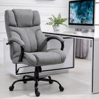 Chaise de bureau ergonomique grande taille gris / gris clair avec assise large, fonction d'inclinaison et hauteur réglable - Usage unique
