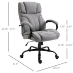 Chaise de bureau ergonomique grande taille gris / gris clair avec assise large, fonction d'inclinaison et hauteur réglable - Usage unique