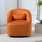Fauteuil d'appoint pivotant à 360° en velours moderne orange/moutarde/rose/vert/noir/beige/gris - Usage unique