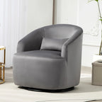 Fauteuil d'appoint pivotant à 360° en velours moderne orange/moutarde/rose/vert/noir/beige/gris - Usage unique