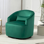 Fauteuil d'appoint pivotant à 360° en velours moderne orange/moutarde/rose/vert/noir/beige/gris - Usage unique