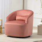 Fauteuil d'appoint pivotant à 360° en velours moderne orange/moutarde/rose/vert/noir/beige/gris - Usage unique
