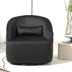 Fauteuil d'appoint pivotant à 360° en velours moderne orange/moutarde/rose/vert/noir/beige/gris - Usage unique