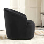 Fauteuil d'appoint pivotant à 360° en velours moderne orange/moutarde/rose/vert/noir/beige/gris - Usage unique