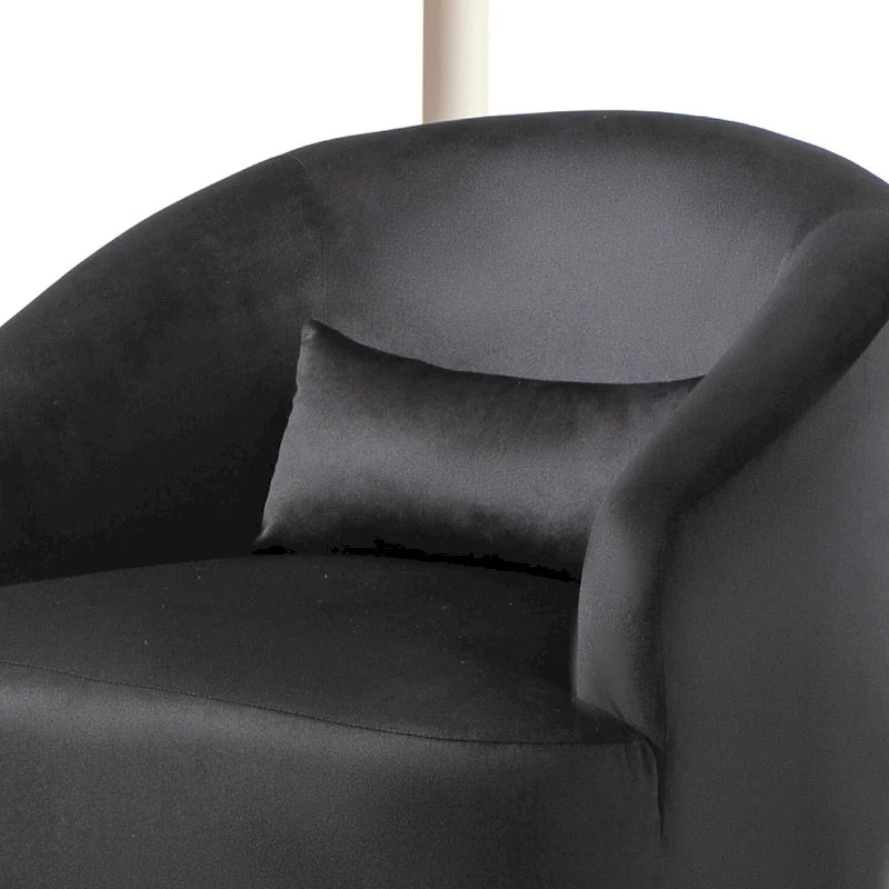 Fauteuil d'appoint pivotant à 360° en velours moderne orange/moutarde/rose/vert/noir/beige/gris - Usage unique