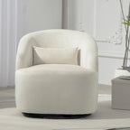 Fauteuil d'appoint pivotant à 360° en velours moderne orange/moutarde/rose/vert/noir/beige/gris - Usage unique